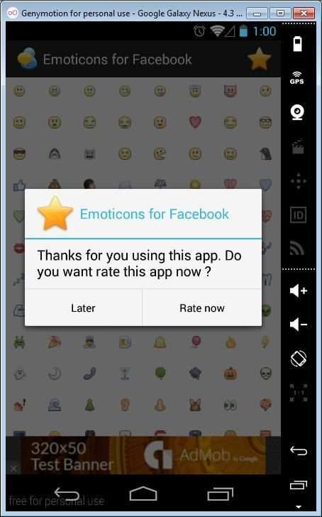 Emoticons for Facebook स्क्रीनशॉट 1