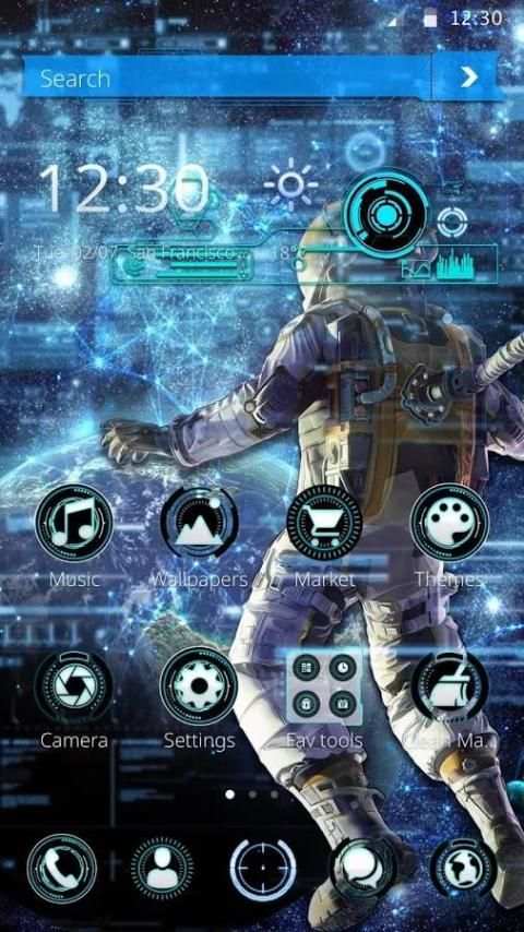 Futuristic Space Galaxy Theme скриншот 3