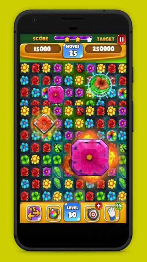 Flower Crush Frenzy स्क्रीनशॉट 3