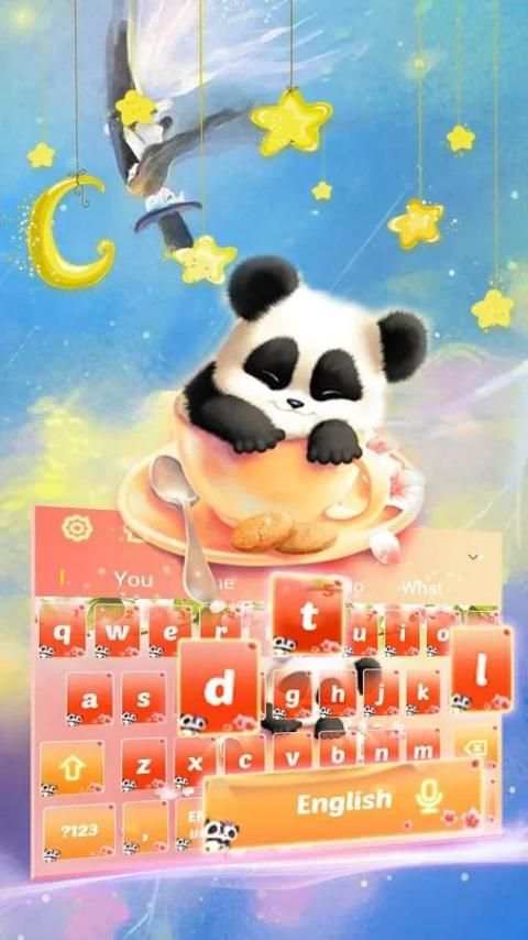 Blossom Panda Keyboard Theme screenshot 1