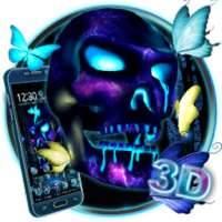 Tema Kupu-kupu 3D Neon Skull on 9Apps