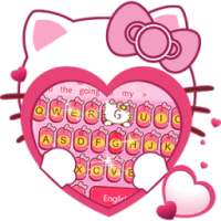 Pink Minny Cute Bowknot kitty Keyboard Theme on 9Apps
