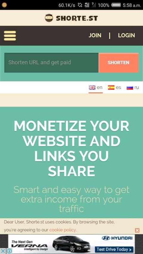 URL Earn : Make Money By Shortening URL's स्क्रीनशॉट 1