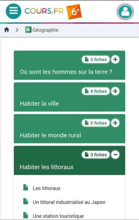 Cours.fr 6e скриншот 3