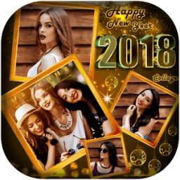 Happy New Year 2018 Photo collage maker