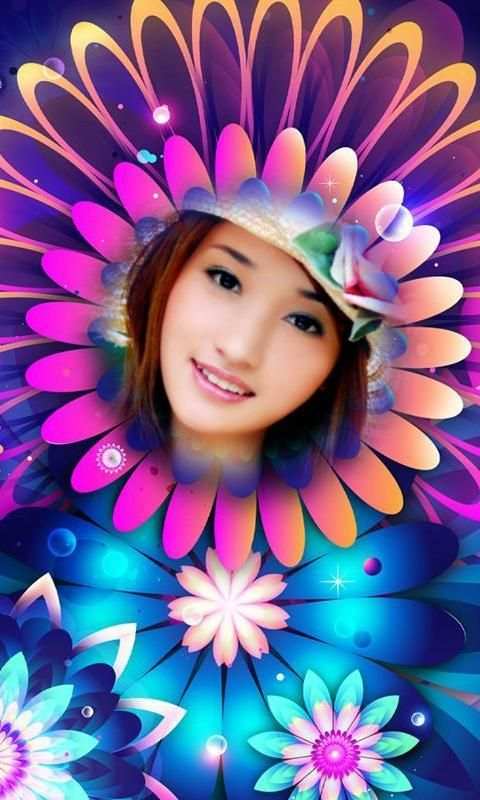 Neon Flower Photo Frames HD скриншот 1