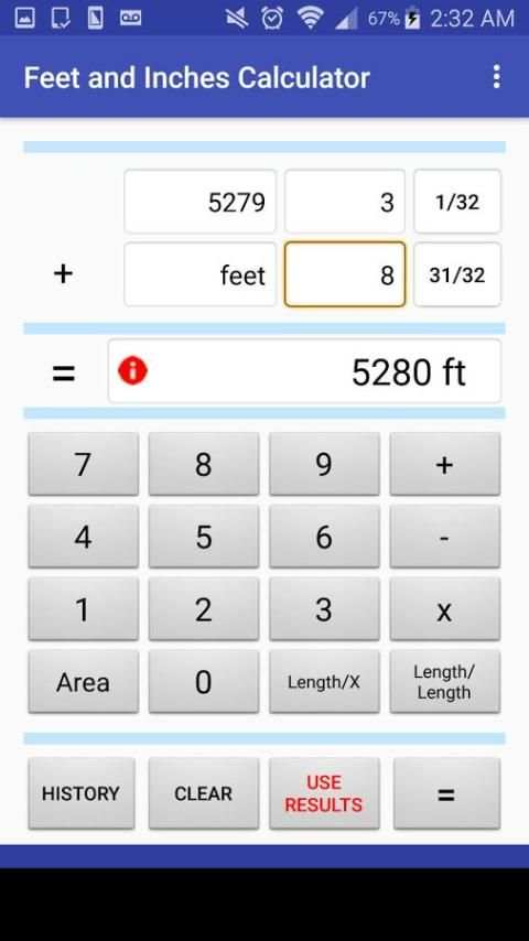 Feet and Inches Calculator 5 تصوير الشاشة