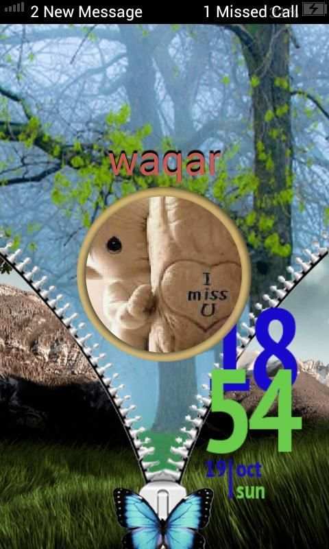 Name Photo Zipper Screen Lock screenshot 5