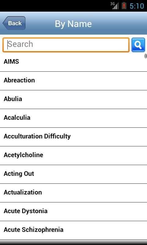 Psychiatry Glossary screenshot 2