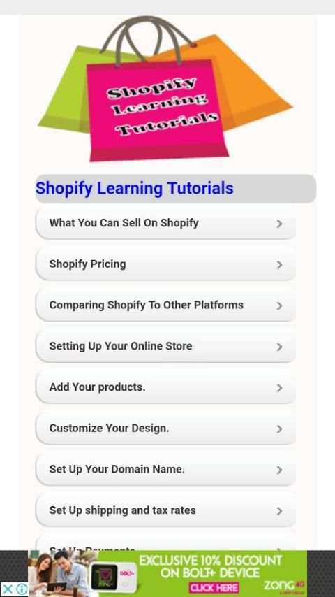 Shopify Learning Tutorials screenshot 2