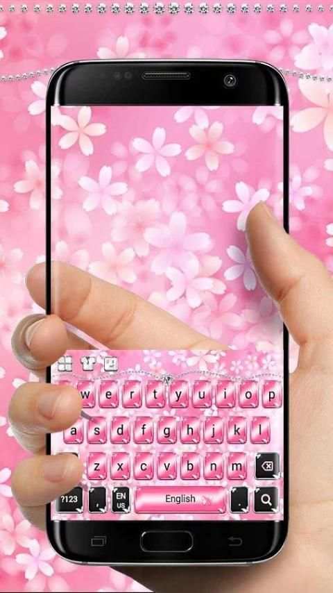 Berwarna merah muda Emas Keyboard screenshot 1