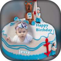 Name and Photo on Birthday Cake