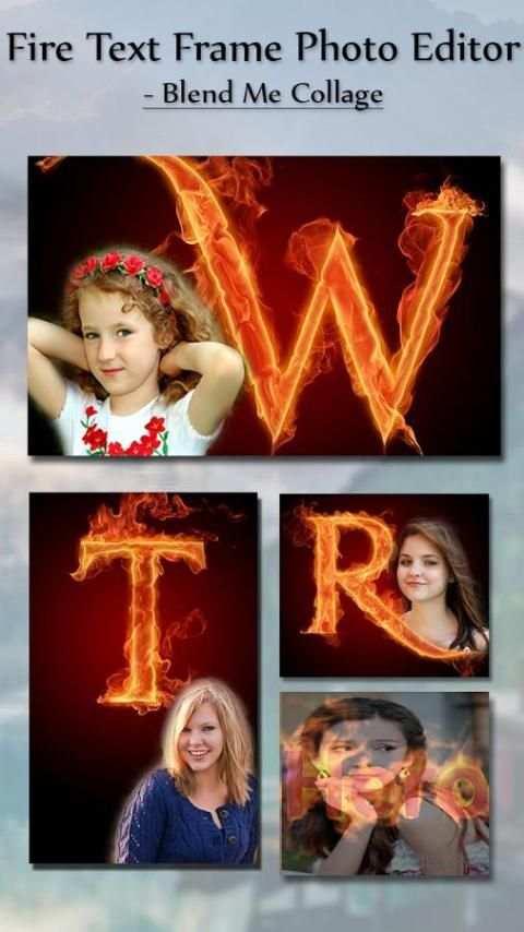 Fire Text Frame Photo Editor - Blend Me Collage screenshot 3