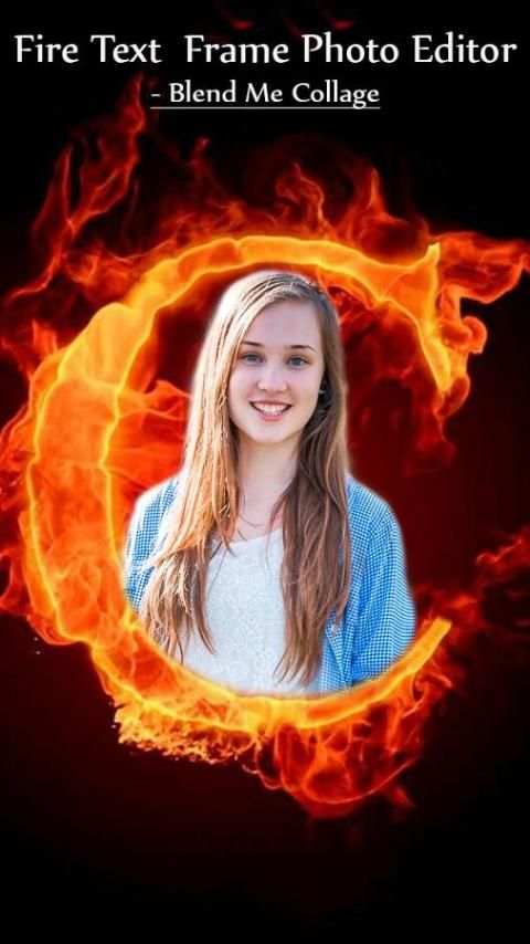 Fire Text Frame Photo Editor - Blend Me Collage screenshot 4