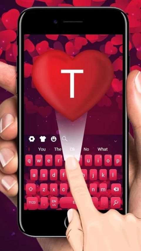 Tema Keyboard Cinta Merah screenshot 3