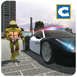 السلحفاة البطل سرقة سيارة الشرطة أيقونة