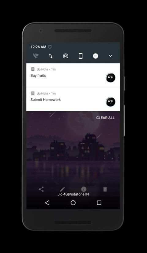 Up Note - notes in notification screenshot 1