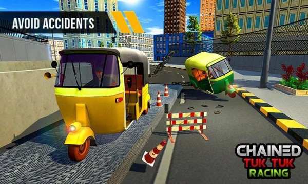 Chained Tuk Tuk 3D-Real Stunts Racing Tracks Rival screenshot 12