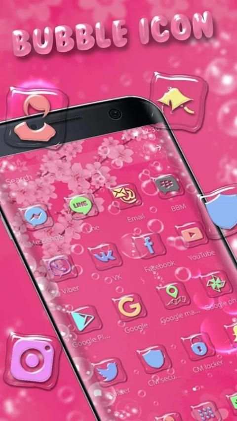Sakura Water Drop Mobile Theme 4 تصوير الشاشة
