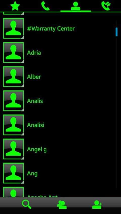 THEME SWIPE DIALER BIG BLACK GREEN screenshot 1