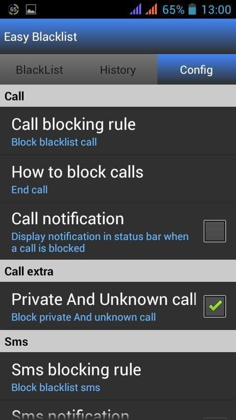Easy BlackList - Call Sms - скриншот 6
