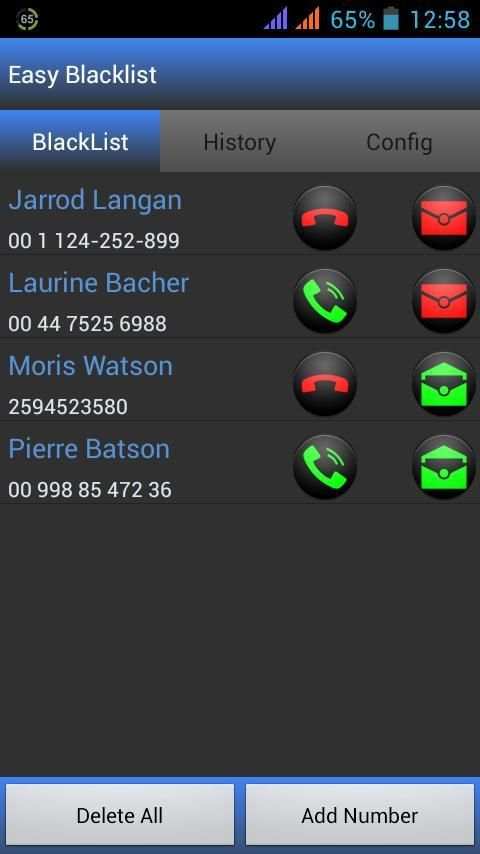 Easy BlackList - Call Sms - скриншот 7