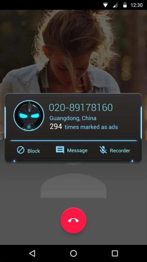 FREE-GO CALLER BLUELIGHT THEME screenshot 2