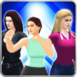Girl mma fighting clash game icon