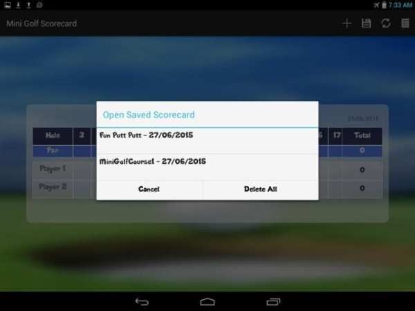 Mini Golf Scorecard 1 تصوير الشاشة