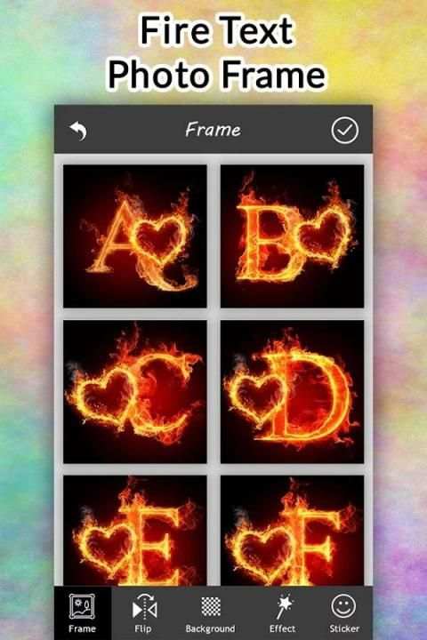 Fire Text Photo Frame screenshot 2