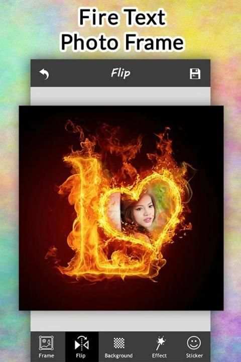 Fire Text Photo Frame screenshot 3