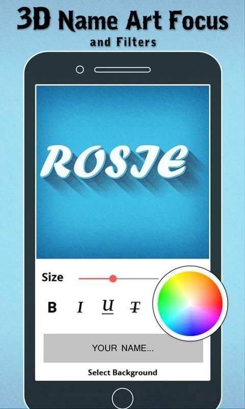 3D Name Art - Focus And Filters 3 تصوير الشاشة