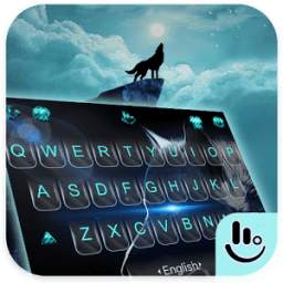 Cool Wild Moon Wolf Keyboard Theme