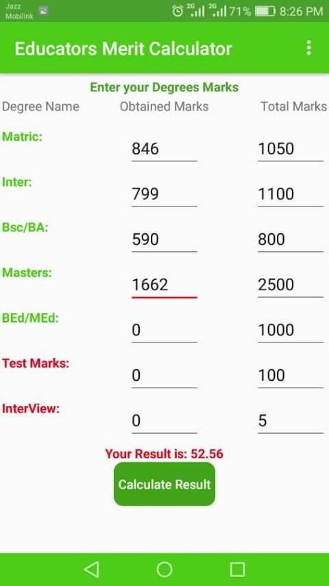 Educators Merit Calculator screenshot 3