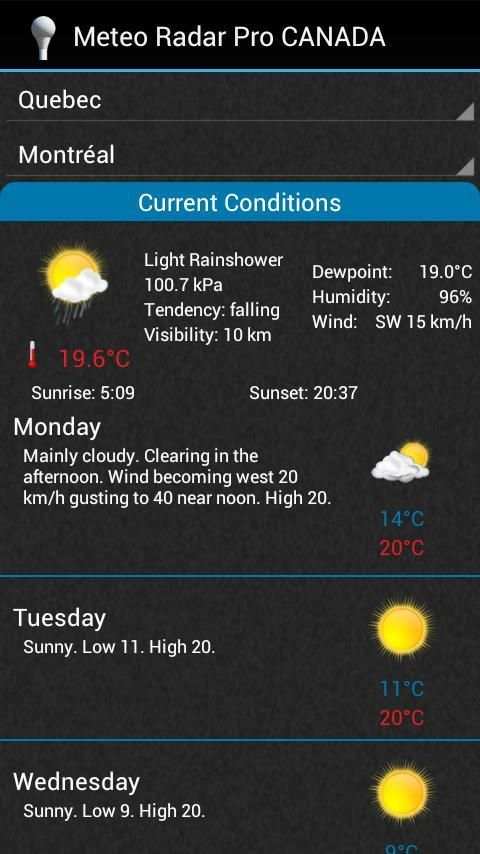 Meteo Radar CANADA 5 تصوير الشاشة
