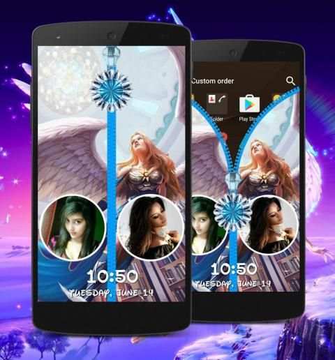 Angel Zipper Lock Screen скриншот 2