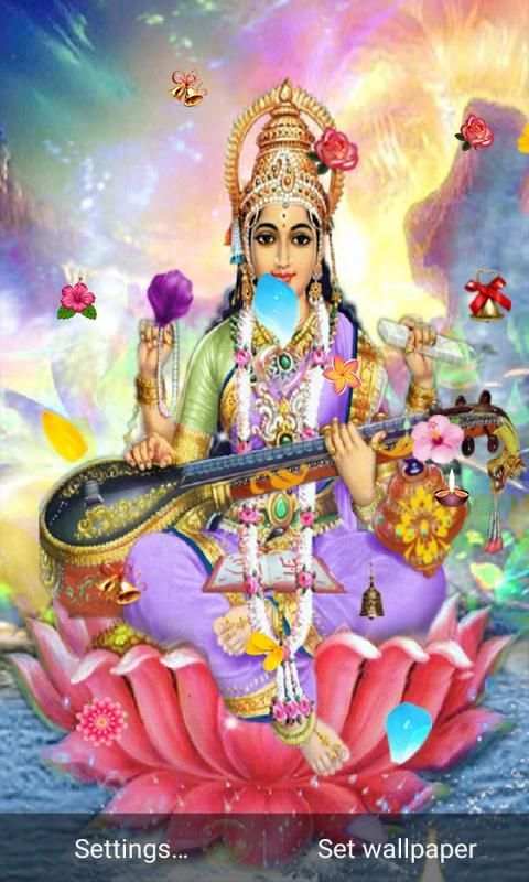 Saraswati Maa Live Wallpaper स्क्रीनशॉट 1