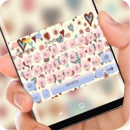 Cute heart girl Keyboard 10001005