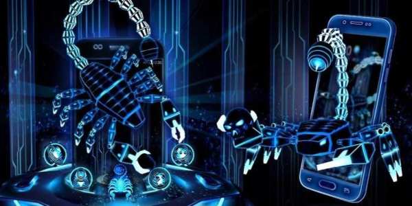 3D Neon Scorpion Robot Skull Theme screenshot 1