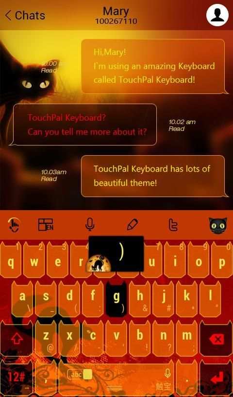 TouchPal Halloween Cat Theme 4 تصوير الشاشة