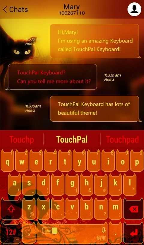 TouchPal Halloween Cat Theme 3 تصوير الشاشة