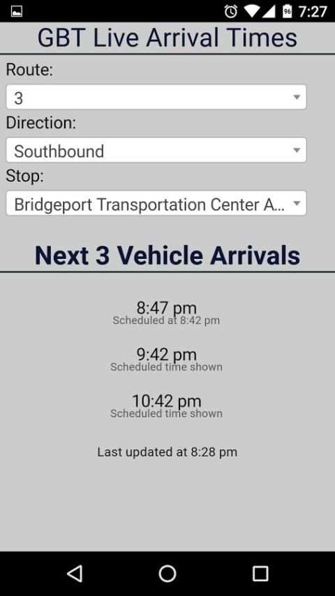 Bridgeport GBT Bus Tracker screenshot 3