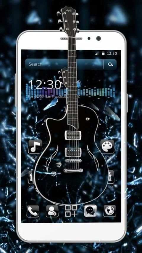 Jazz Black Guitar Theme 4 تصوير الشاشة