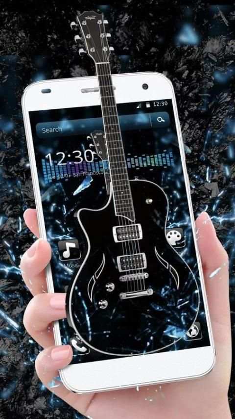 Jazz Black Guitar Theme 6 تصوير الشاشة