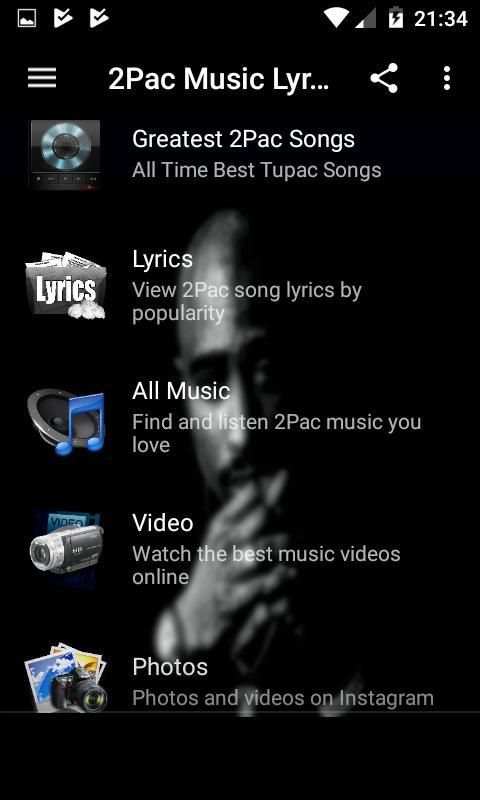 2Pac Music Lyrics 1.0 screenshot 2