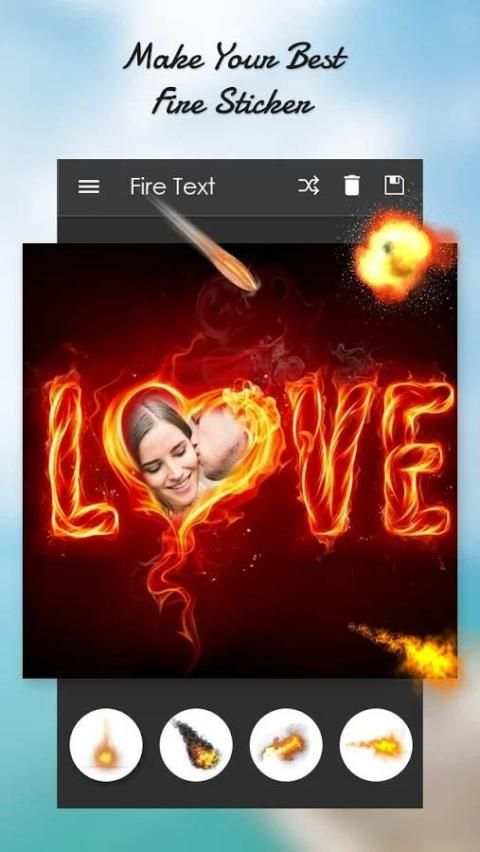 Fire Text Photo Frame скриншот 3
