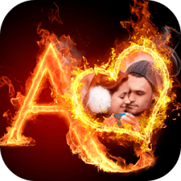Fire Text Photo Frame أيقونة