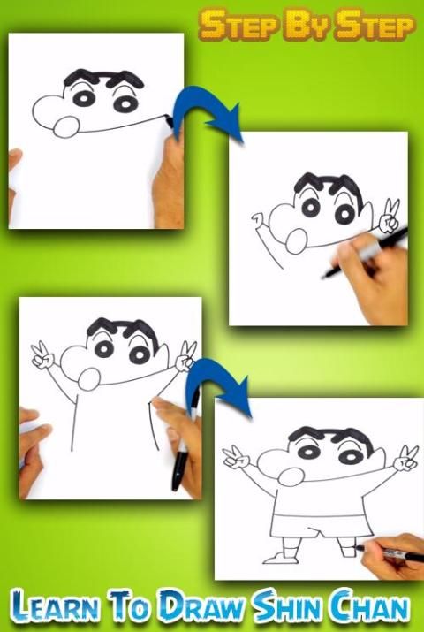 how to draw shinchan and his family with color pencil - YouTube