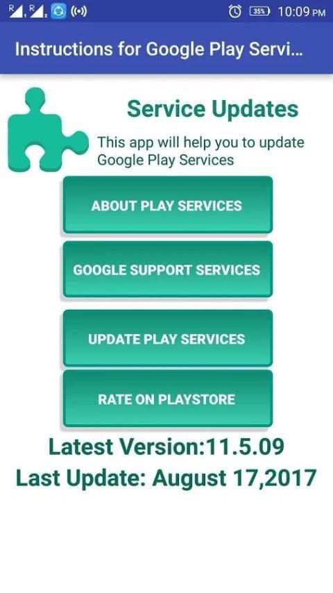 Instructions for Google Play Service Update screenshot 3