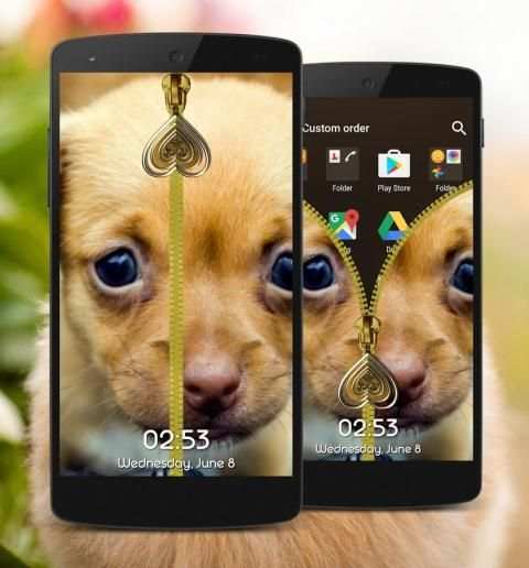 Puppy Zipper Lock Screen स्क्रीनशॉट 1